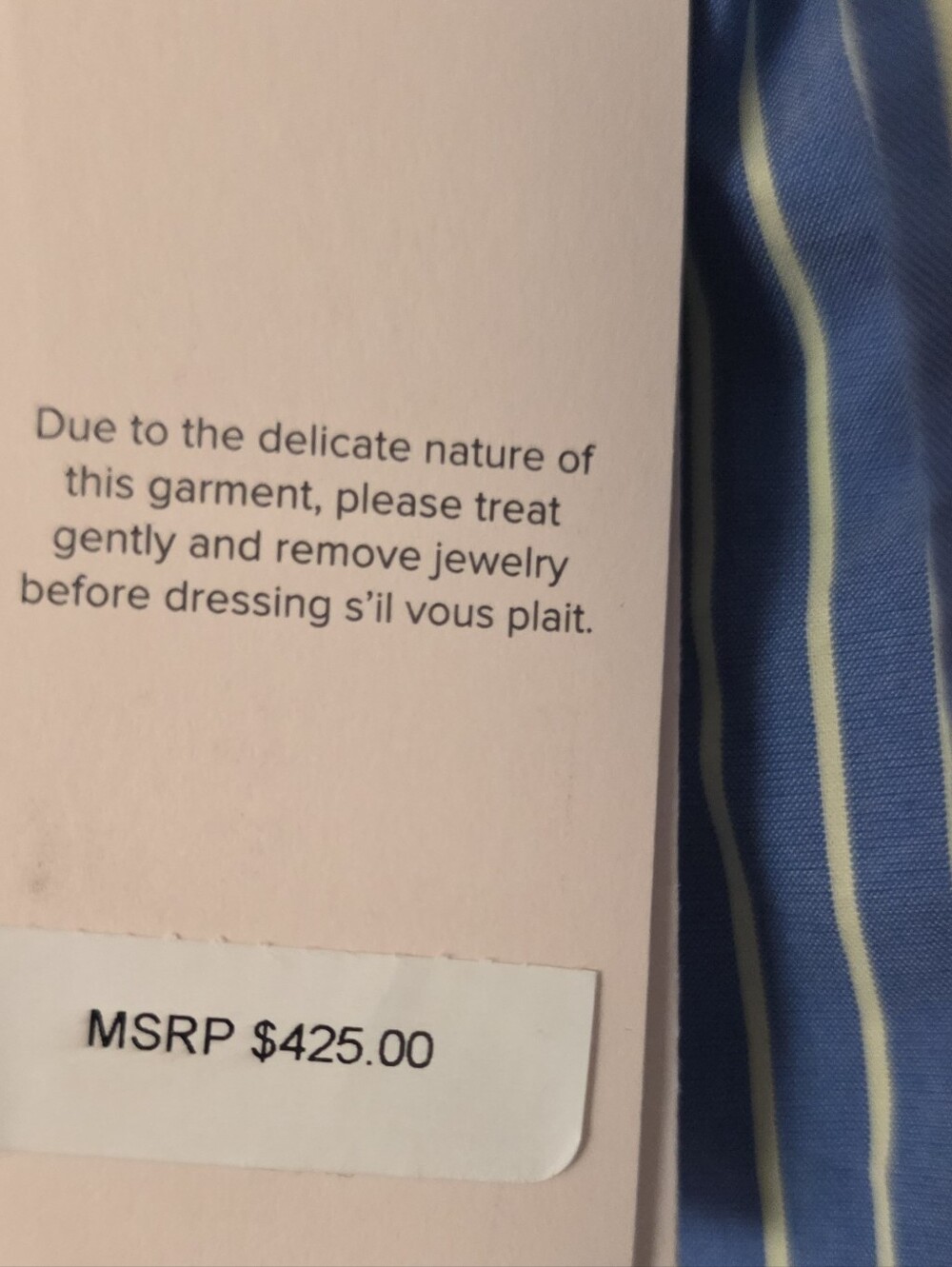 cinq à sept Blue and White Striped Tie-Front Shirt with Beaded Floral - Picture 3 of 12